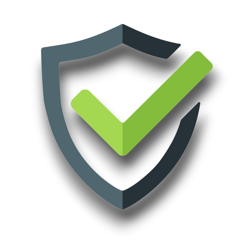 vector icon of a shield with a green checkmark, transparent background, png file